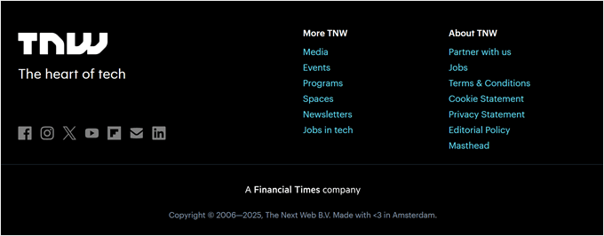 TNW footer