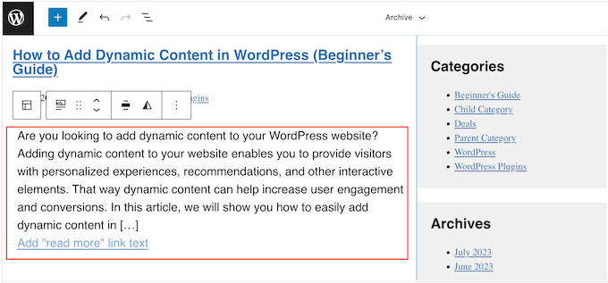 Adding the post excerpt block to a block-based WordPress theme Adding the post excerpt block to a block-based WordPress theme