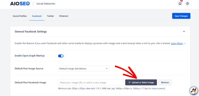 Set default Open Graph image Upload default Facebook image