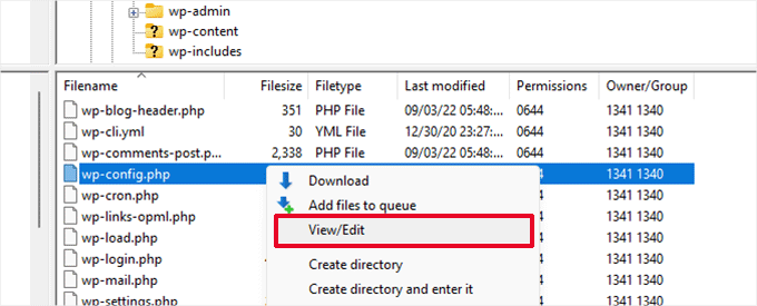 Edit wp-config file Edit wp-config file