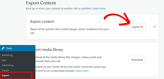 Export all content from WordPress.com Export all content from WordPress.com
