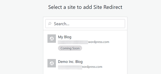 Select blog to redirect Select blog to redirect