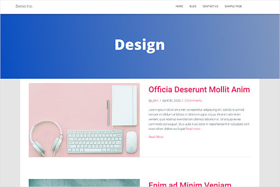 mail A category template made with Beaver Builder