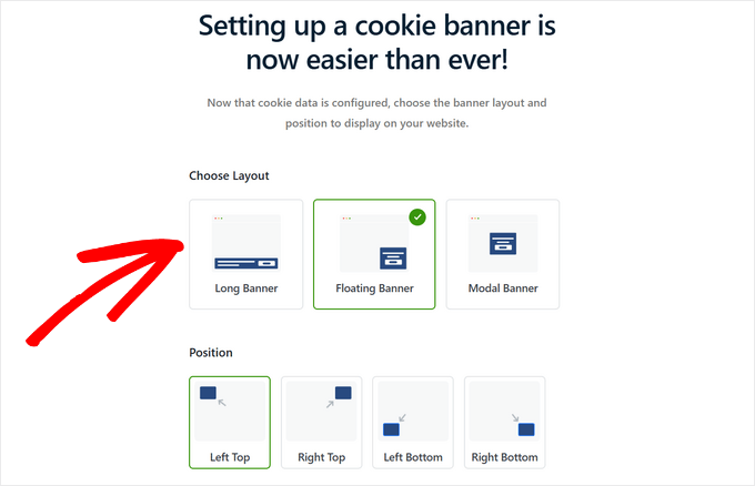 Choose the cookie popup layout