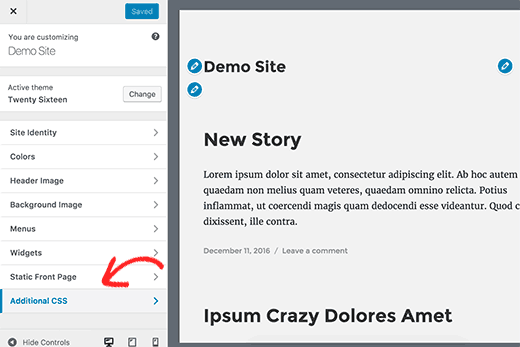 Adding your custom CSS Adding your custom CSS