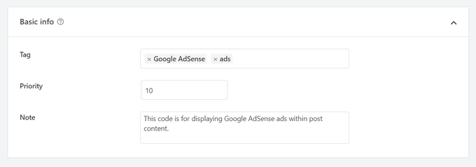Add tags to organize your ad code Add tags to organize your ad code