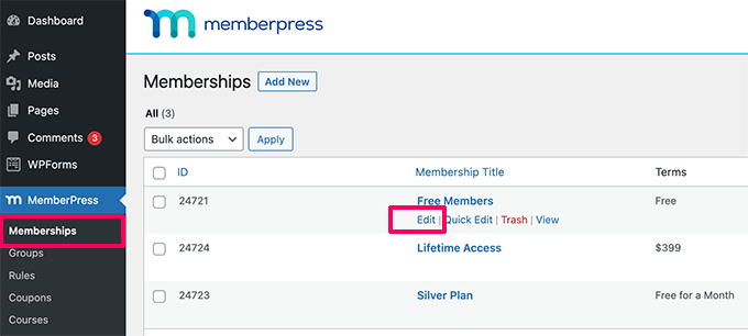 Edit membership Edit membership