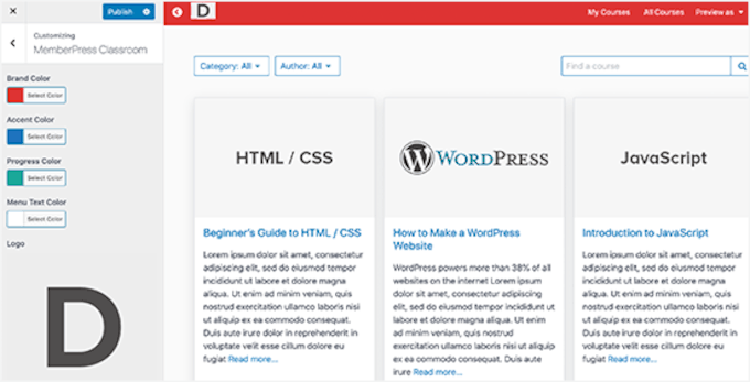Customizing course view pages