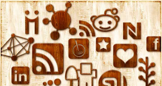 Wood social networking icons Wood social networking icons