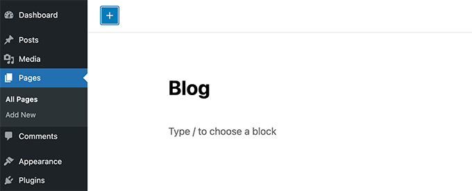 Create a new blog page Create a new blog page