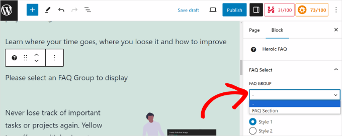 Install Forms Addon Choose your FAQ group