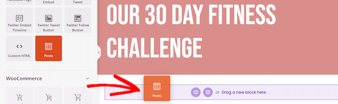 Drag over blog post block Drag over blog post block