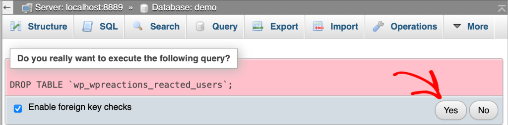 Adding a domain name to a website in Hostinger Confirmation message for dropping tables