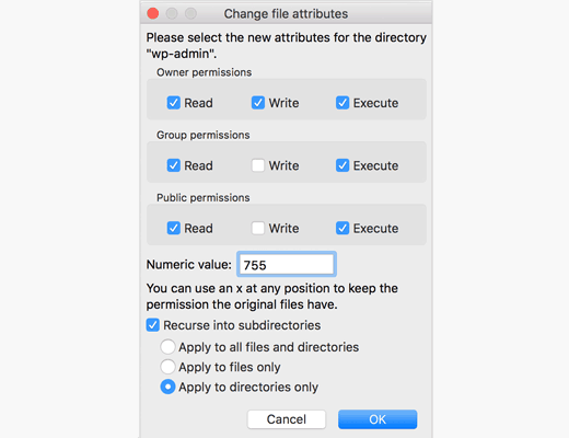 Changing file permissions using FTP Changing file permissions using FTP