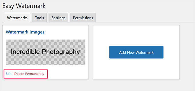 Click Edit link under watermark Click Edit link under watermark