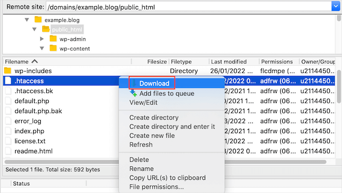 wpforms-form-setting-page Downloading the WordPress .htaccess file