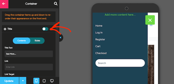 Removing the title from a WordPress navigation menu Removing the title from a WordPress navigation menu