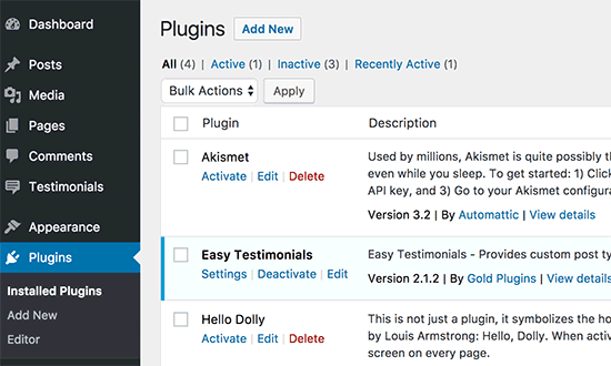 Installed WordPress plugins - WPBeginner Installed WordPress plugins