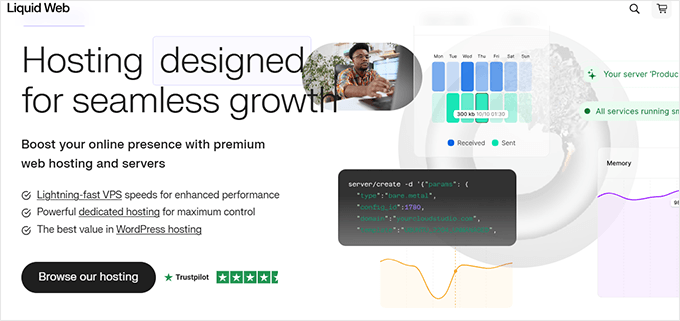 Liquid Web homepage Liquid Web homepage
