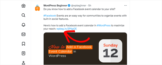 Short URL used on social platforms Short URL used on social platforms