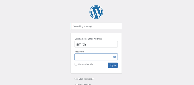 Custom login errors Custom login errors