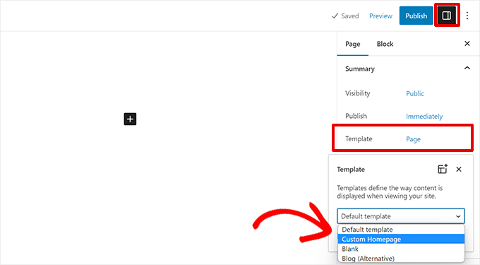 Choose custom template Choose custom template