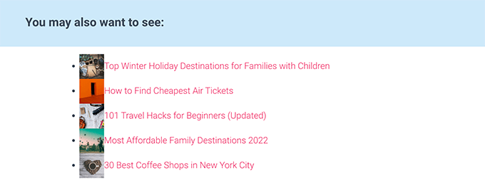 Recent posts from a specific category unstyled Posts by category code method with no styling