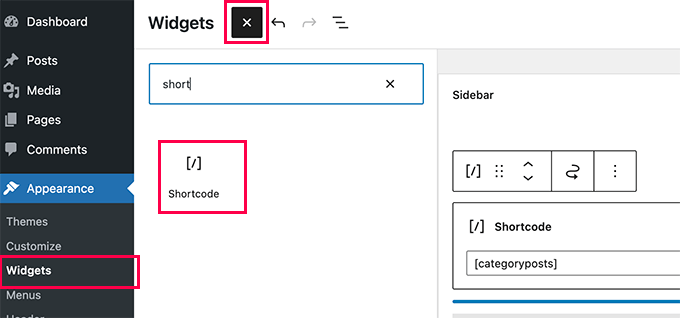 Adding shortcode to your sidebar widget Adding shortcode to sidebar