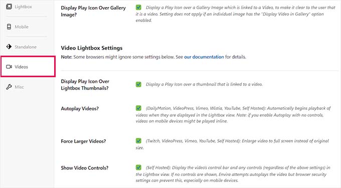 Configure the video settings Configure the video settings