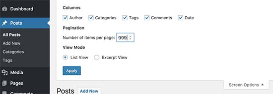 Show all posts on screen Show all posts on screen
