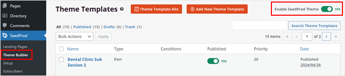 ninjaforms-addons-advanced Enabling the SeedProd theme in WordPress