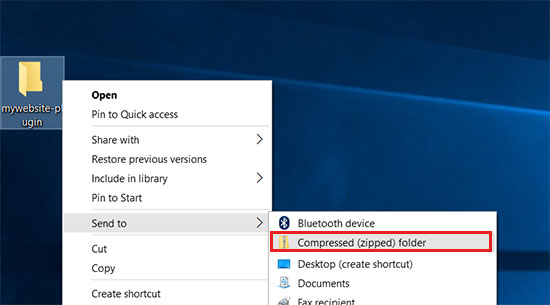 Creating zip file in Windows Creating zip file in Windows