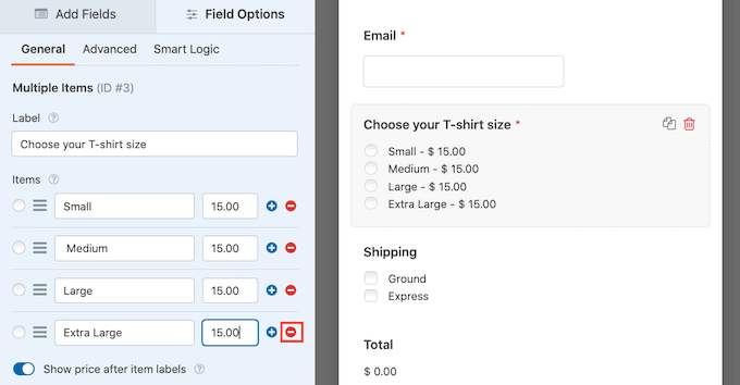 Removing products from your credit card payment form Removing products from your credit card payment form