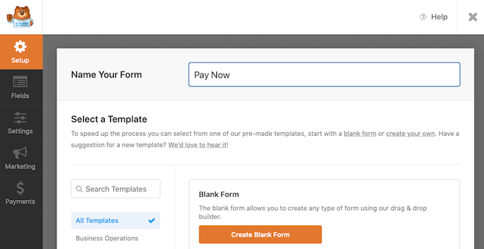 Giving your credit card payment form a title Giving your credit card payment form a title