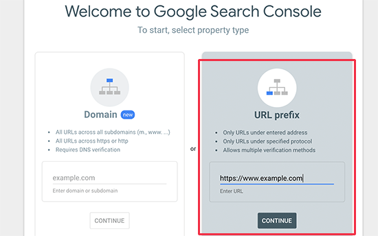Add website URL in Google Search Console Add website URL in Google Search Console