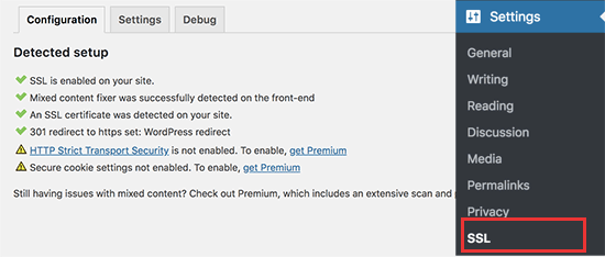 SSL enabled on a WordPress website SSL enabled on a WordPress website