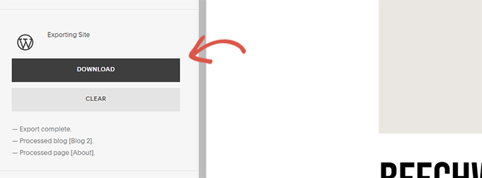 Download Squarespace export Download Squarespace export