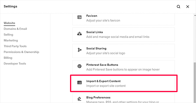 Squarespace export content Squarespace export content