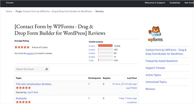 filtering-user-profiles WordPress plugin reviews page