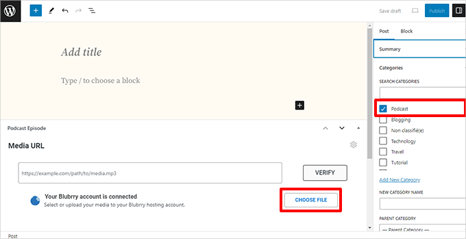 Add podcast episode in WordPress Add podcast episode in WordPress