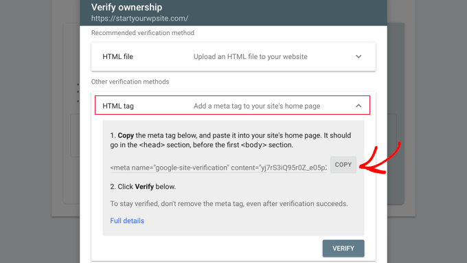 Verify ownership Verify ownership