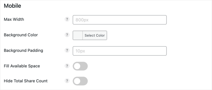 Mobile Settings for a Floating Bar in Novashare Mobile Settings for a Floating Bar in Novashare