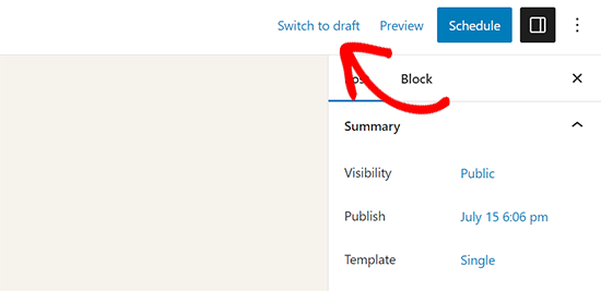 Switch to draft Switch to draft