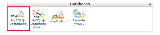 MySQL database icon in cPanel MySQL database icon in cPanel