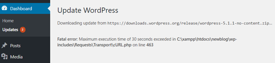 Maximum Execution Time of 30 Seconds Exceeded Error in WordPress Maximum Execution Time of 30 Seconds Exceeded Error in WordPress