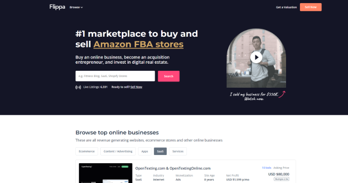 Flippa Sell websites on Flippa