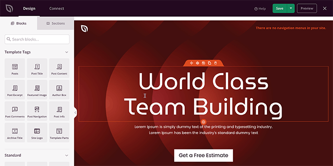 Theme builder interface Theme builder interface