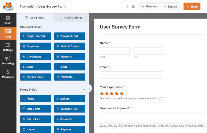 Google Discover preview Editing Survey Form with WPForms