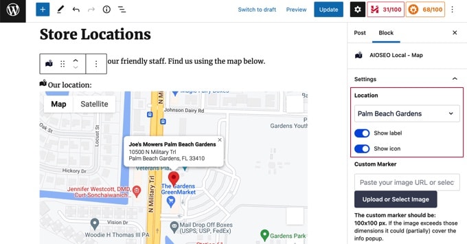 Choose a Store Location From the Drop Down Menu on the Settings Pane Choose a Store Location From the Drop Down Menu on the Settings Pane