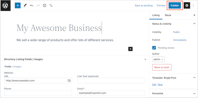 How to publish a business listing How to publish a business listing